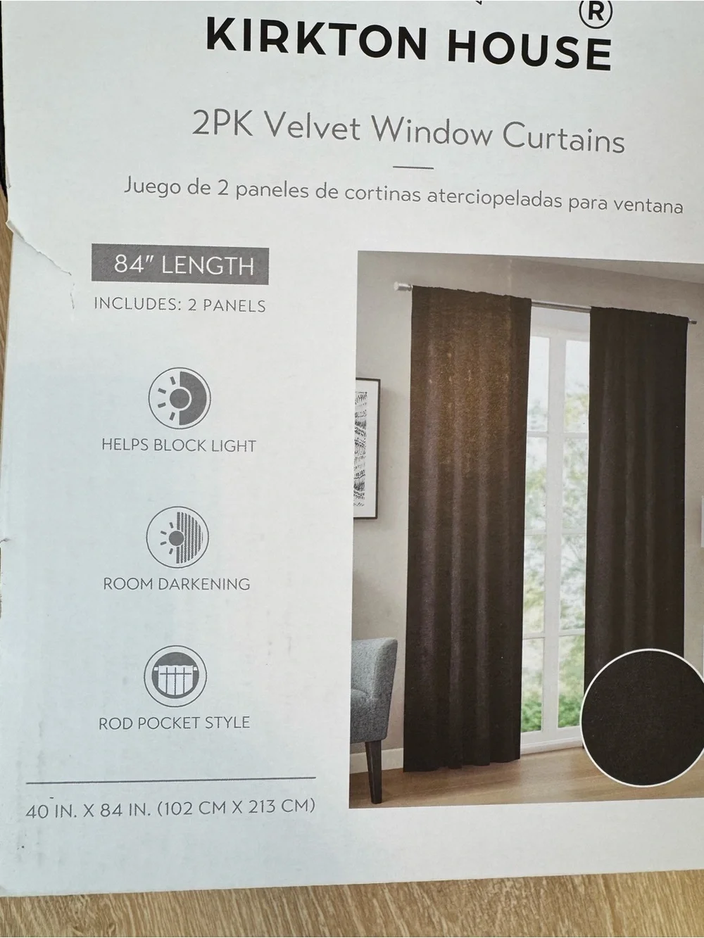 Black velvet curtain panels